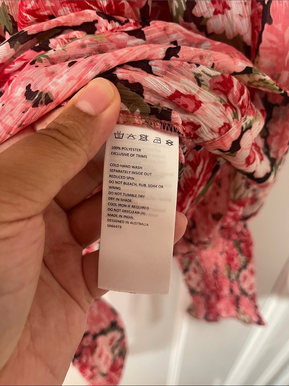 Bardot Remi Floral Smocked High-Neck Blouse Blouse in Pink Gardenia - Picture 13 of 13